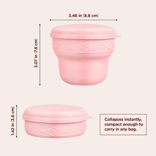 Silicone Collapsible Travel Cup with Dustproof Lid, 7oz BPA-Free(Brown)