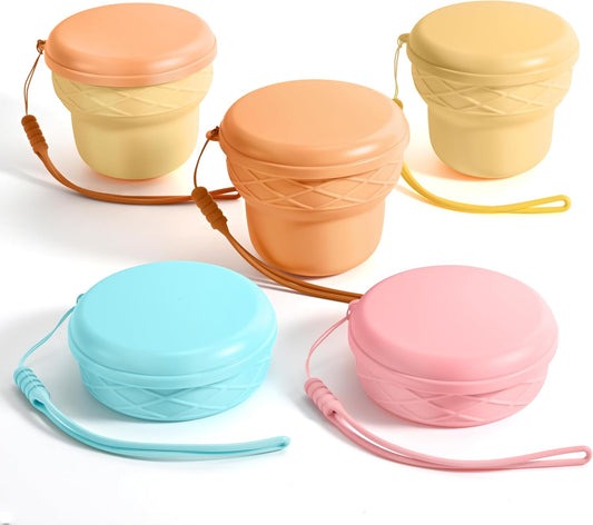7oz BPA Free Collapsible Silicone Cup with Dust-Proof Lid,Yellow