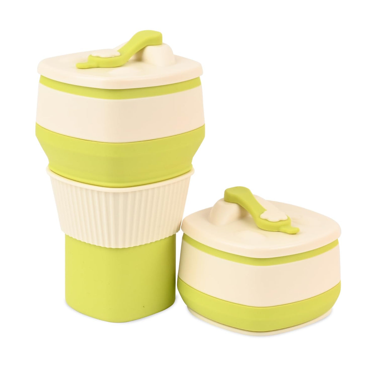 Collapsible Silicone Cup, Safe & Portable, for Hot & Cold Drinks, 18.6 oz (550 ml) - Travel, Camping, Office, and More - Cool Grey