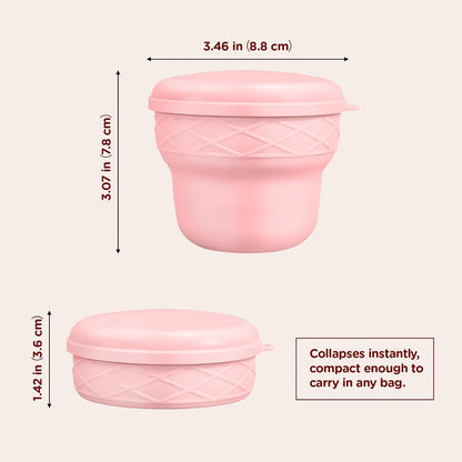Silicone Collapsible Travel Cup with Dustproof Lid, 7oz BPA-Free(Brown)