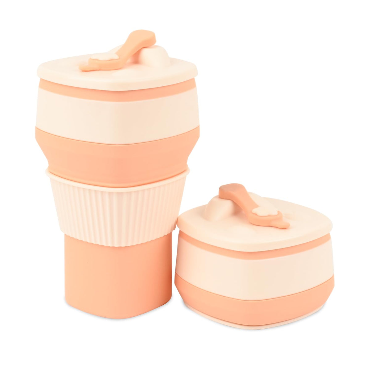 Collapsible Silicone Cup, Safe & Portable, for Hot & Cold Drinks, 18.6 oz (550 ml) - Travel, Camping, Office, and More - Cool Grey