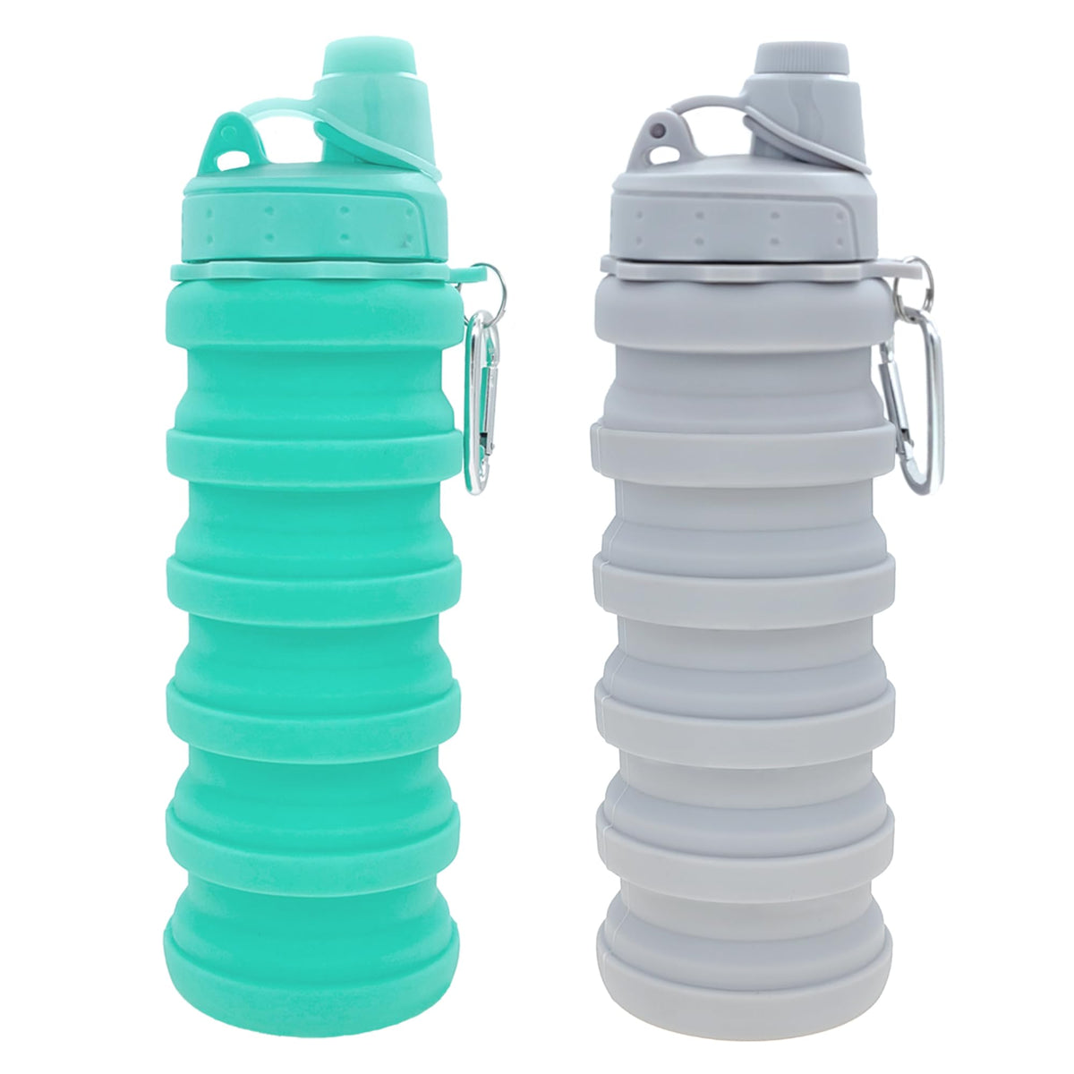 Collapsible Water Bottles Travel water bottle Sports Portable Sport Water Bottle Reusable Water Bottles comes with mountaineering Buckle 500ml silicone Water-proof camping water bottle
