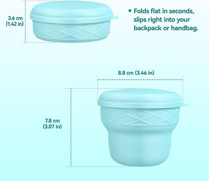 7oz BPA Free Collapsible Silicone Cup with Dust-Proof Lid,Yellow