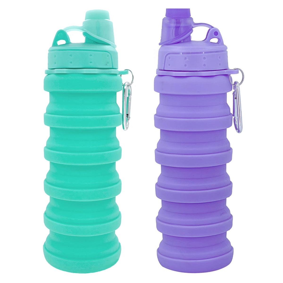 Collapsible Water Bottles Travel water bottle Sports Portable Sport Water Bottle Reusable Water Bottles comes with mountaineering Buckle 500ml silicone Water-proof camping water bottle