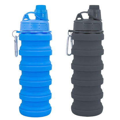 Collapsible Water Bottles Travel water bottle Sports Portable Sport Water Bottle Reusable Water Bottles comes with mountaineering Buckle 500ml silicone Water-proof camping water bottle