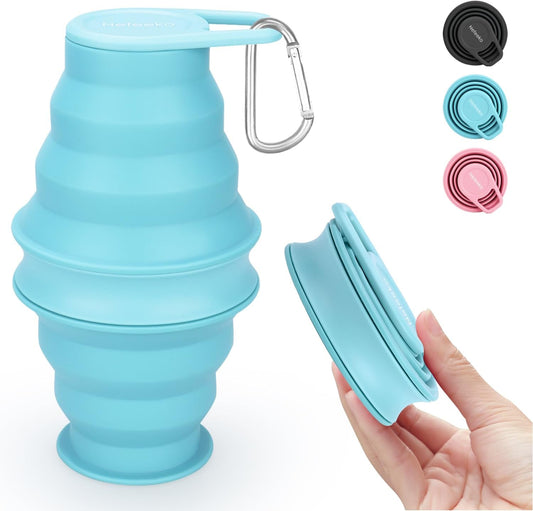 Nefeeko Collapsible Water Bottle, BPA Free Silicone Foldable Water Bottles
