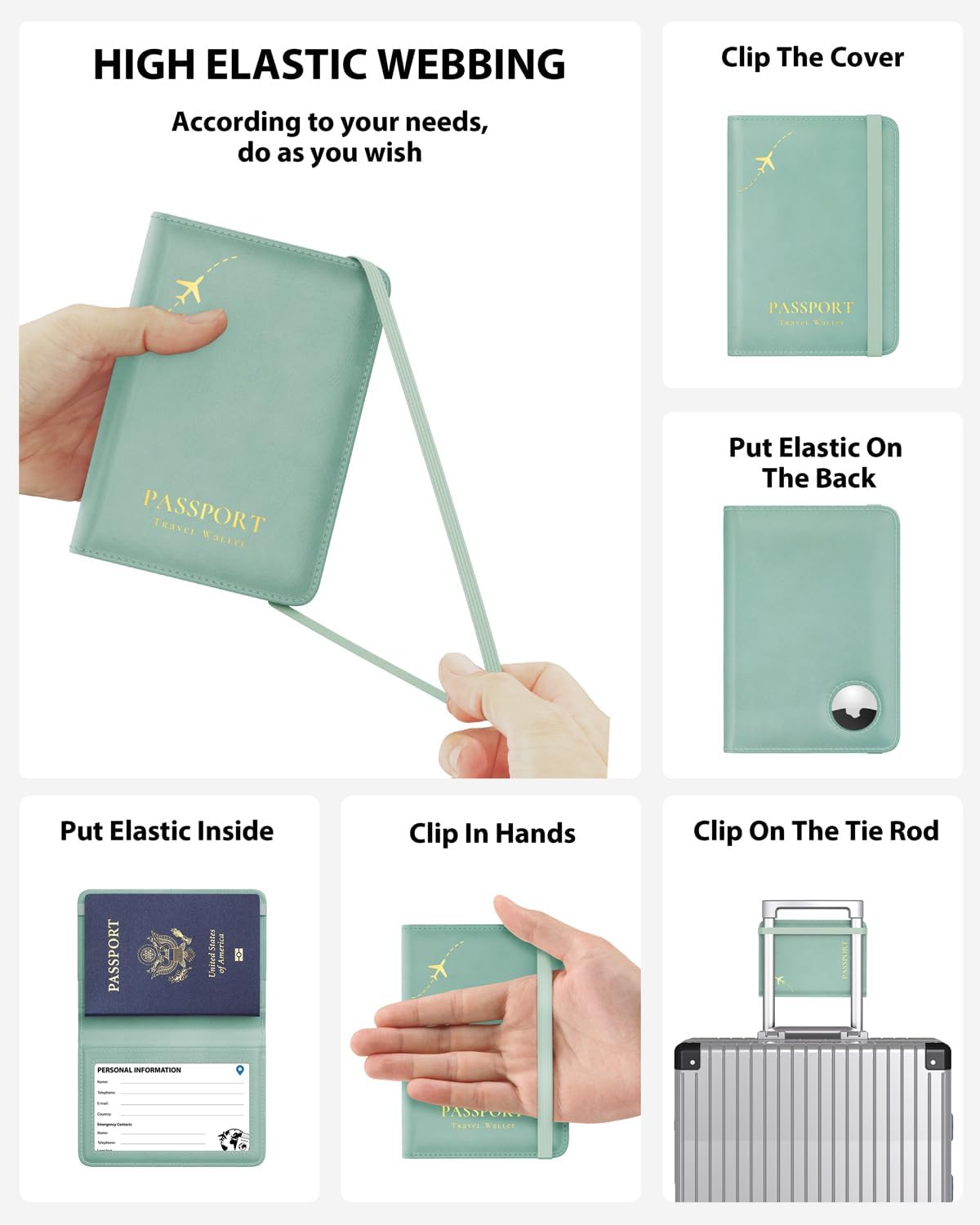 Stouchi Passport Holder with AirTag – Slim RFID Travel Wallet