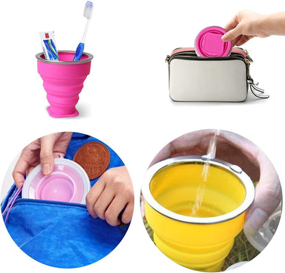 FINDWORLD 200ML Collapsible Cup - Silicone Foldable Cup-Expandable Folding Drinking Reusable Portable Mugs Cups For Travel, Camping, Outdoor Sports Green