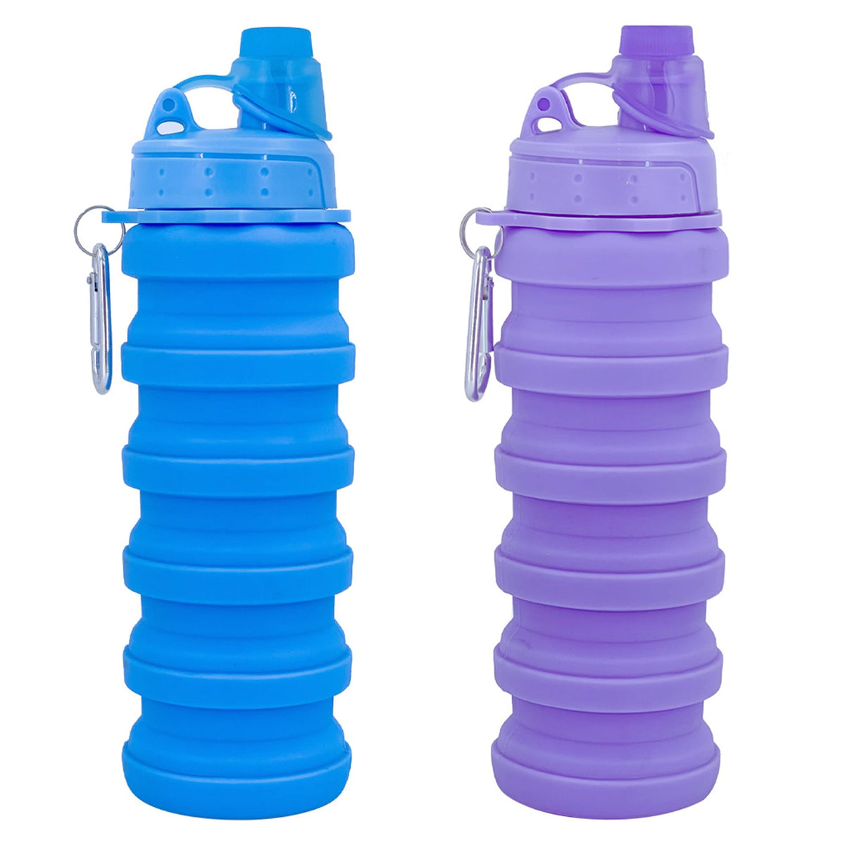 Collapsible Water Bottles Travel water bottle Sports Portable Sport Water Bottle Reusable Water Bottles comes with mountaineering Buckle 500ml silicone Water-proof camping water bottle