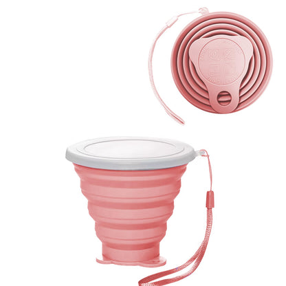 Silicone Collapsible Cups for Camping Travel,Small Portable Backpacking Camping Cup for Outdoor,Reusable Folding Travel Cup,270ml,Graduated(Purple)