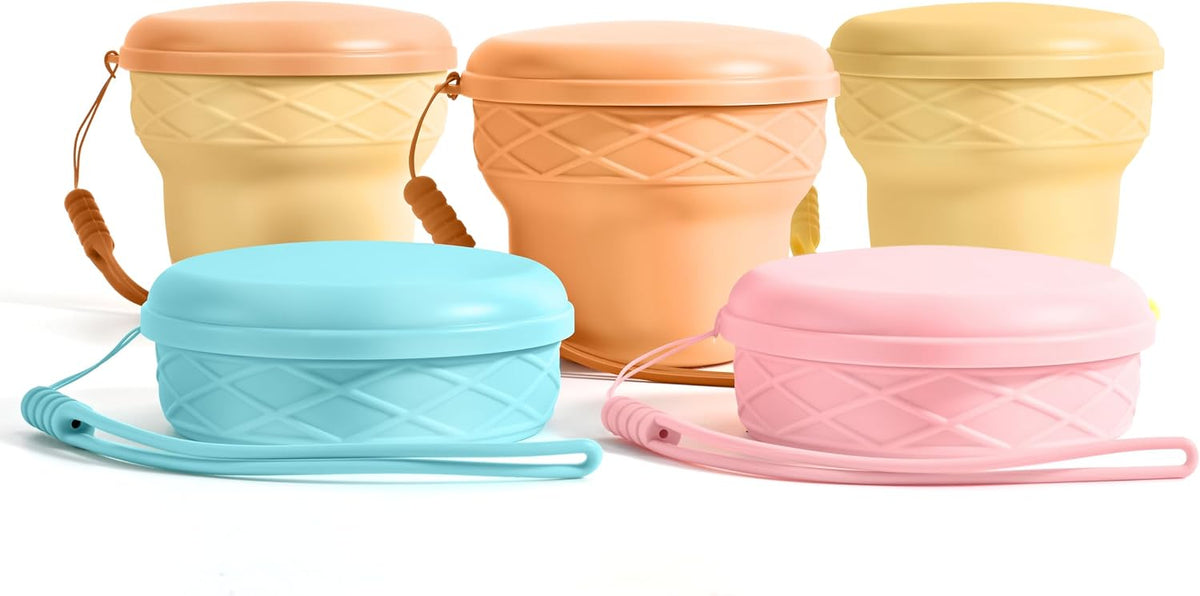 Silicone Collapsible Travel Cup with Dustproof Lid, 7oz BPA-Free(Brown)