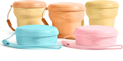 Silicone Collapsible Travel Cup with Dustproof Lid, 7oz BPA-Free(Brown)
