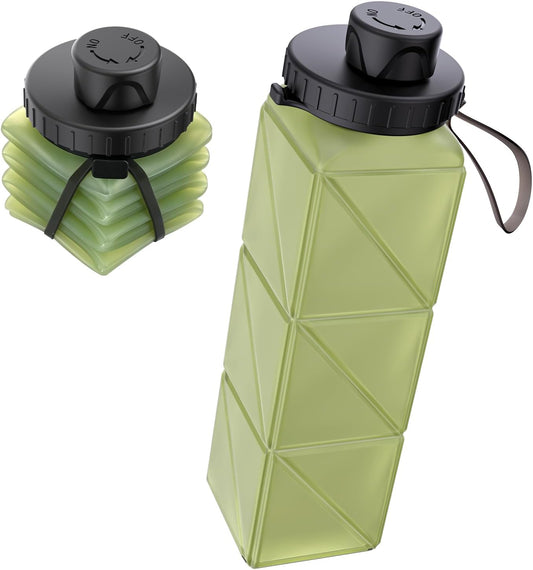 BEAUTAIL Collapsible Water Bottles 21oz/610mL, Silicone Travel Water Bottle