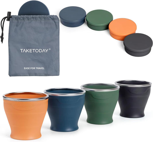 TakeToday Collapsible Cup 8 oz 4-Pack for Travel