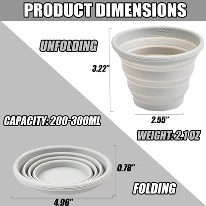 Silicone Collapsible Cups for Traveling, Reusable Folding Travel Cup, Small Portable Backpacking Camping Cup for Outdoor, 300ml, 1Pack