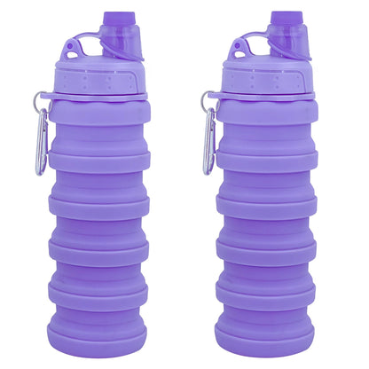 Collapsible Water Bottles Travel water bottle Sports Portable Sport Water Bottle Reusable Water Bottles comes with mountaineering Buckle 500ml silicone Water-proof camping water bottle