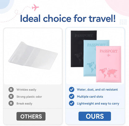 3 Pack Passport Covers, Passport Holder for Travel Women Men Passports Wallet Cover Case PU Leather Passports Holder Case with Card Holders Travel Must Haves Accessories