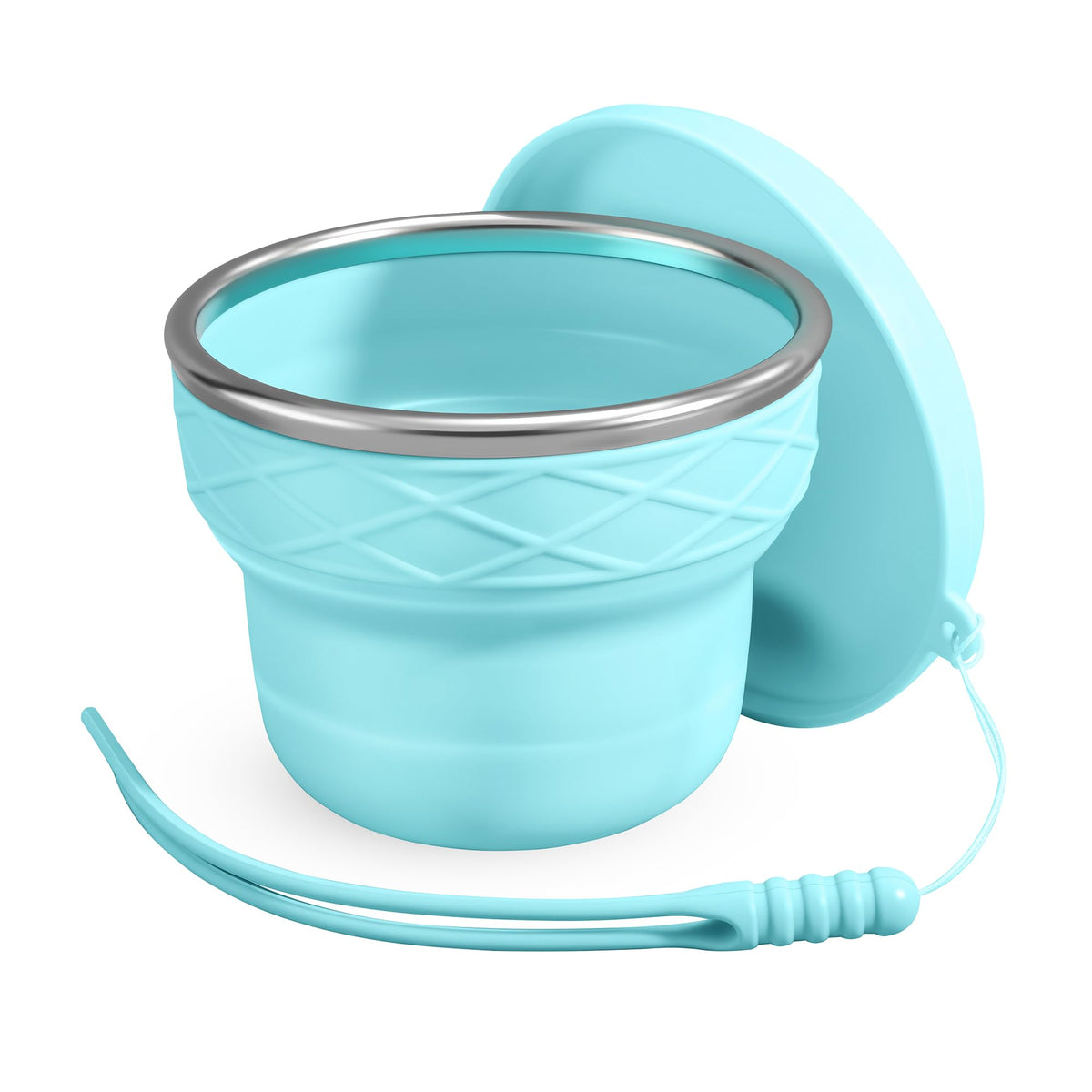 Silicone Collapsible Travel Cup with Dustproof Lid, 7oz BPA-Free(Brown)