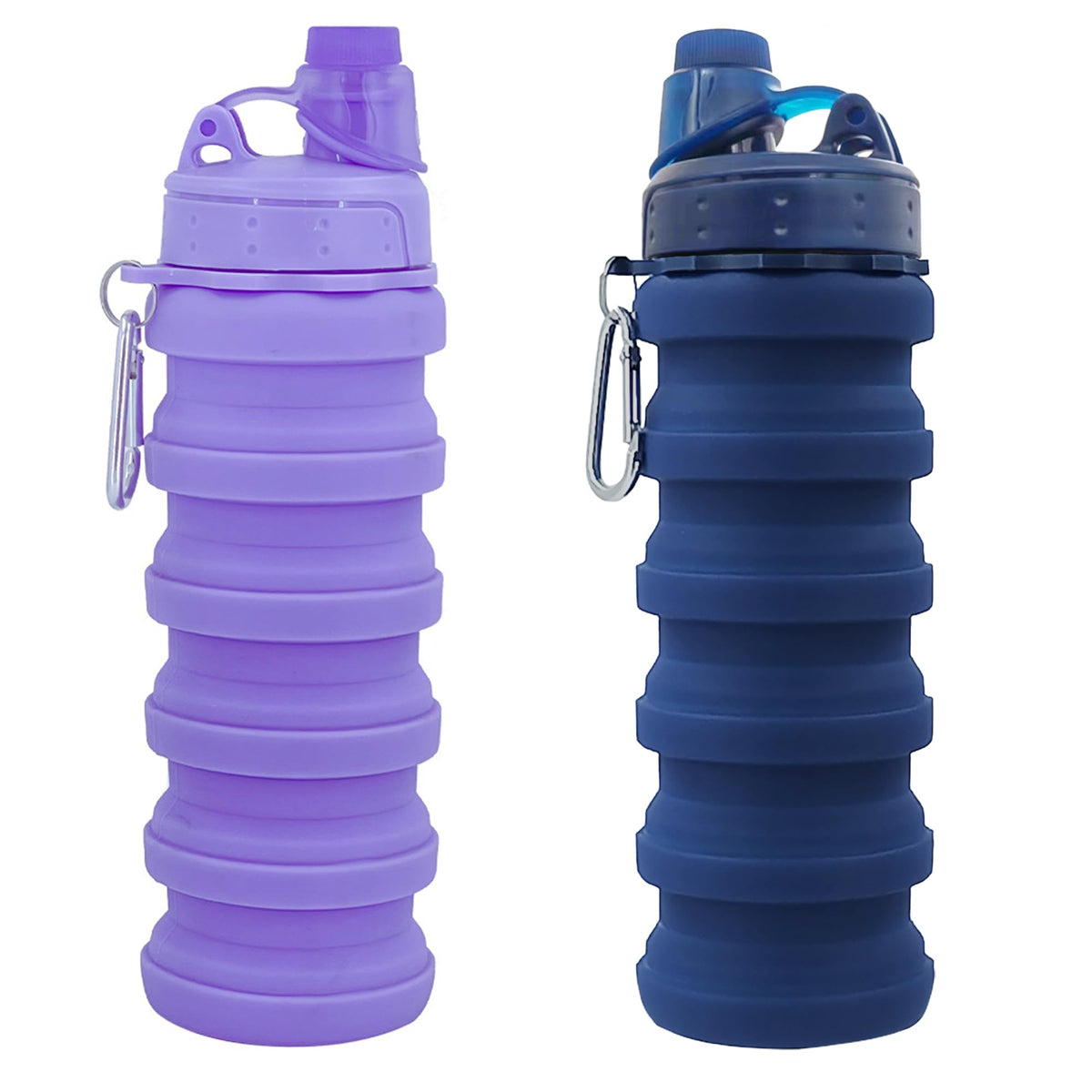 Collapsible Water Bottles Travel water bottle Sports Portable Sport Water Bottle Reusable Water Bottles comes with mountaineering Buckle 500ml silicone Water-proof camping water bottle