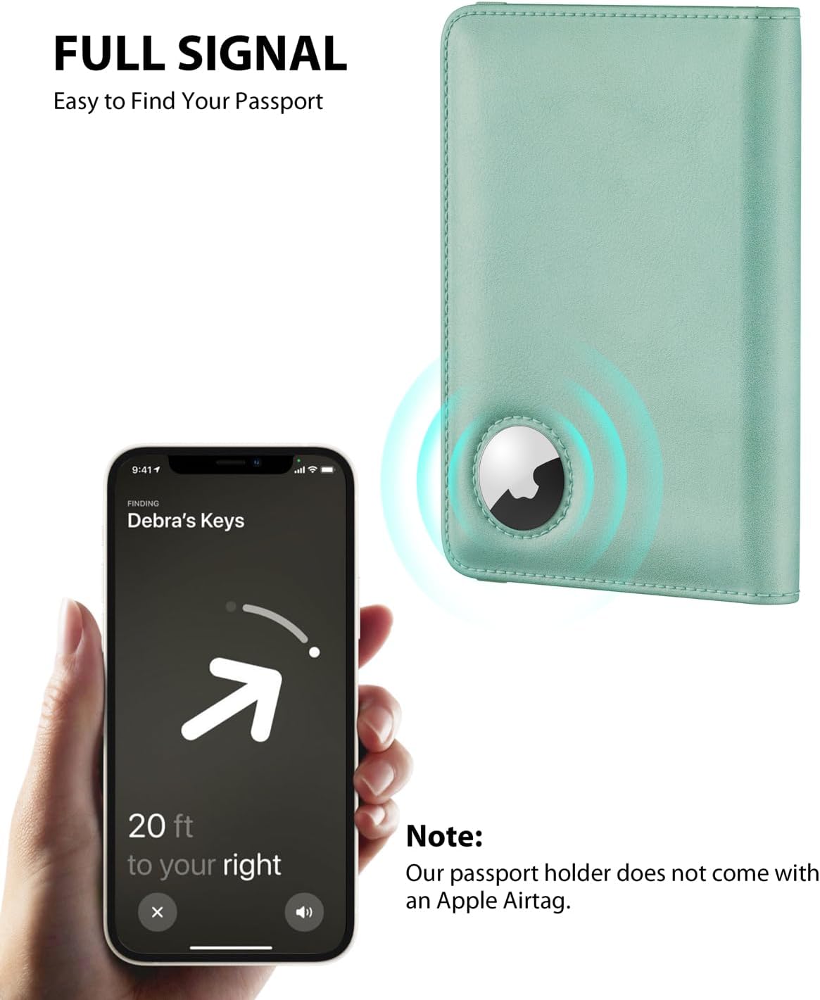 Stouchi Passport Holder with AirTag – Slim RFID Travel Wallet