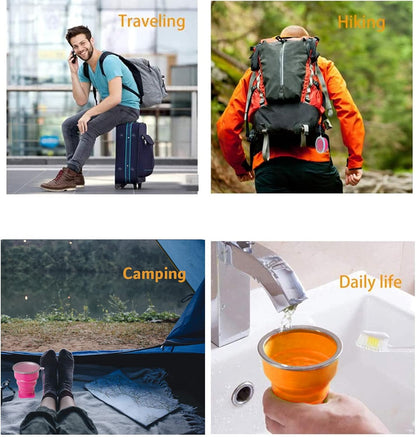 FINDWORLD 200ML Collapsible Cup - Silicone Foldable Cup-Expandable Folding Drinking Reusable Portable Mugs Cups For Travel, Camping, Outdoor Sports Green