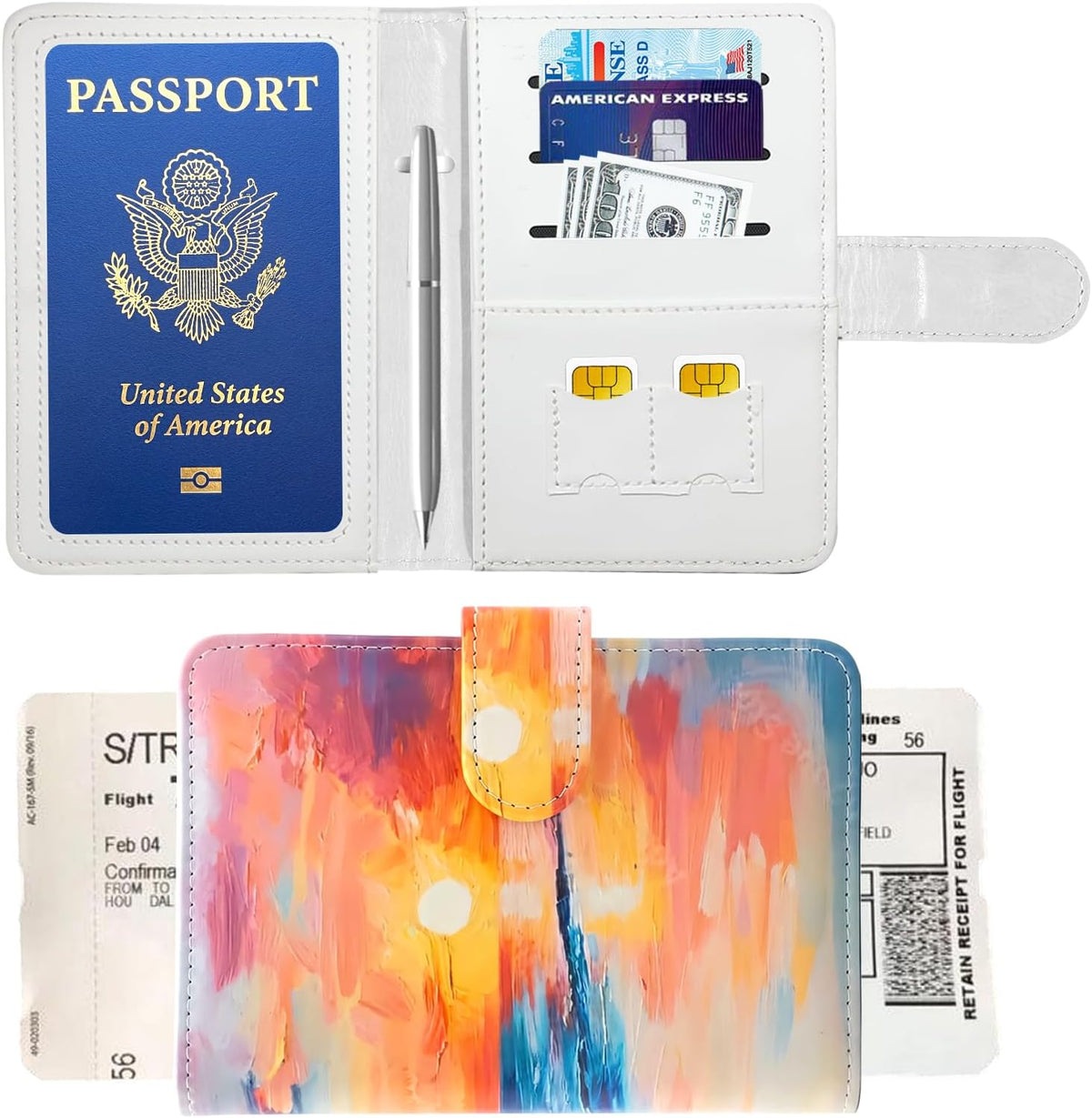 Passport Holder for Travel, RFID Passport Cover Wallet for Women Men, Leather Passport Book Card Holder Case for International Travel Must Haves Accessories, Cruise Ship Essentials Gifts