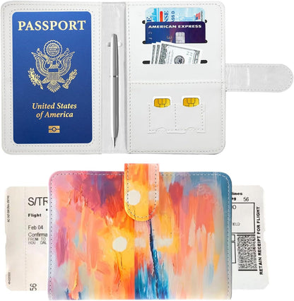 Passport Holder for Travel, RFID Passport Cover Wallet for Women Men, Leather Passport Book Card Holder Case for International Travel Must Haves Accessories, Cruise Ship Essentials Gifts