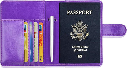 Passport Holder Cover, ACdream Protective Premium Leather RFID Blocking Wallet Travel Case for Passport/Credit Card/Air Ticket,