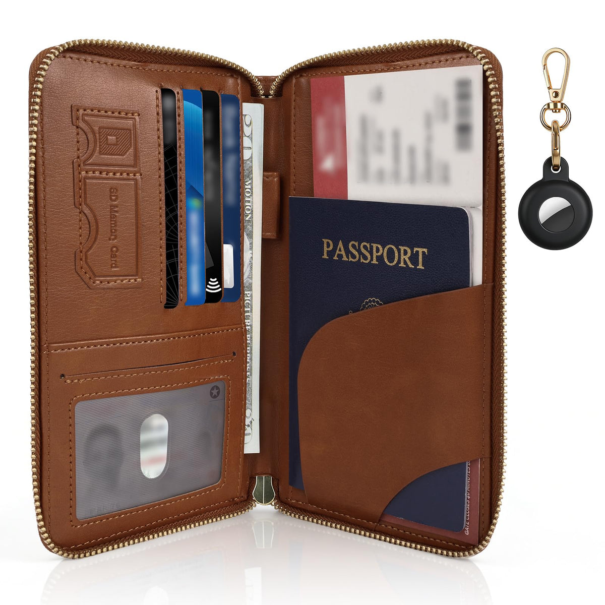 RFID Passport Wallet for Women, Passport Holder for Travel, Green