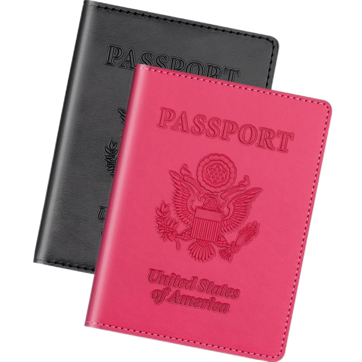 Herain Passport Holder for Travel Essentials, 2 Pcs Passport Holder Cover Wallet Case Travel Gifts Women Men Family, RFID Passports Book Card Holders Travels Cruise Accessories Must Haves