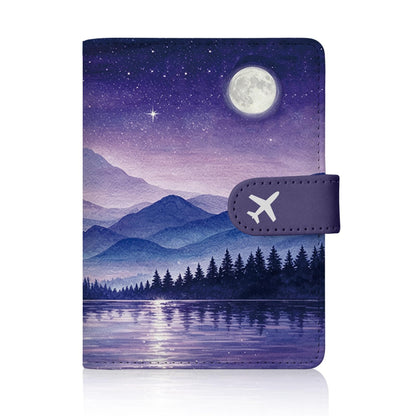 Passport Holder for Travel - Flowers Black Cat Passports Cover Wallet Case for Travel, PU Leather, RFID Passport Holder for Women Men, Passports Book Holders with Magnetic Closure
