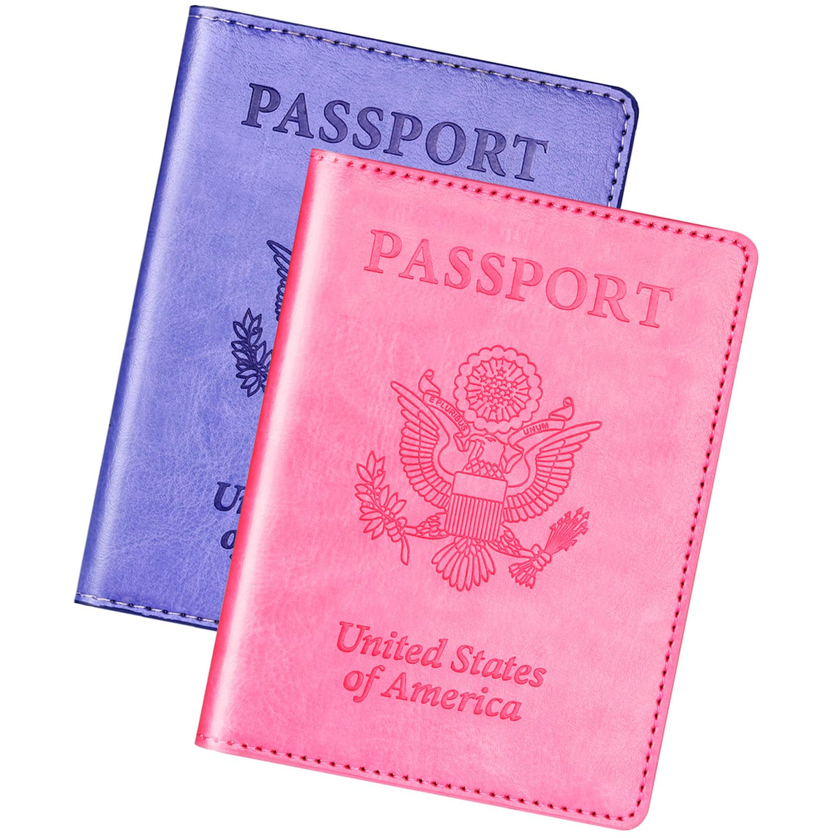 Herain Passport Holder for Travel Essentials, 2 Pcs Passport Holder Cover Wallet Case Travel Gifts Women Men Family, RFID Passports Book Card Holders Travels Cruise Accessories Must Haves