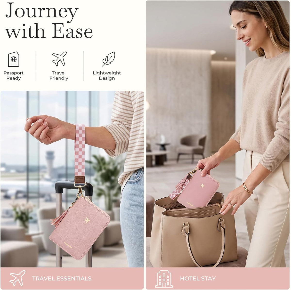 wakawaga Passport Holder For Travel For Women With Detachable Wrist Strap