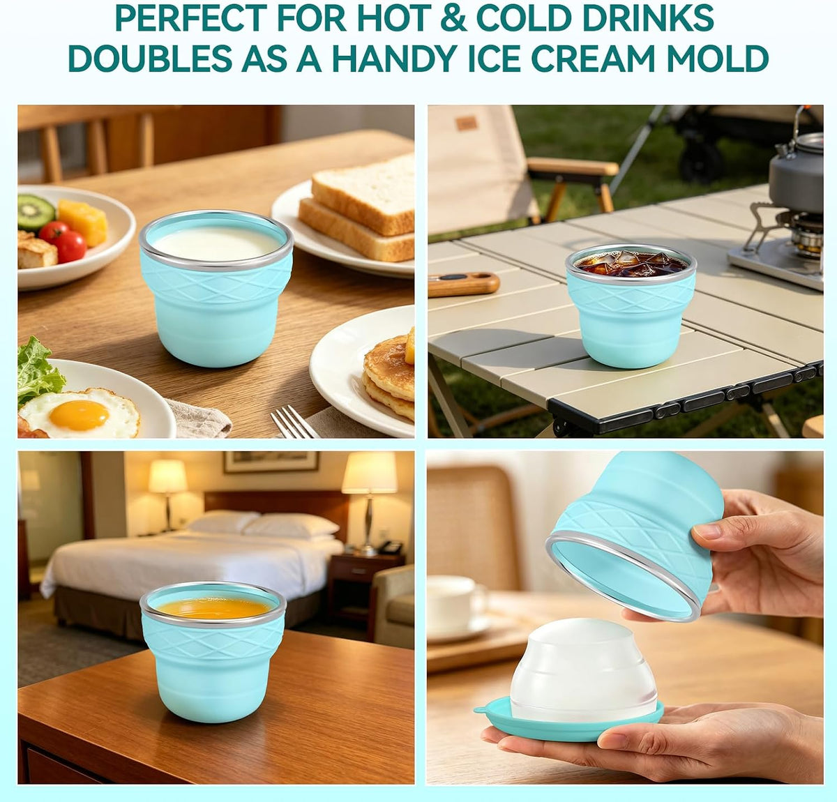 7oz BPA Free Collapsible Silicone Cup with Dust-Proof Lid,Yellow