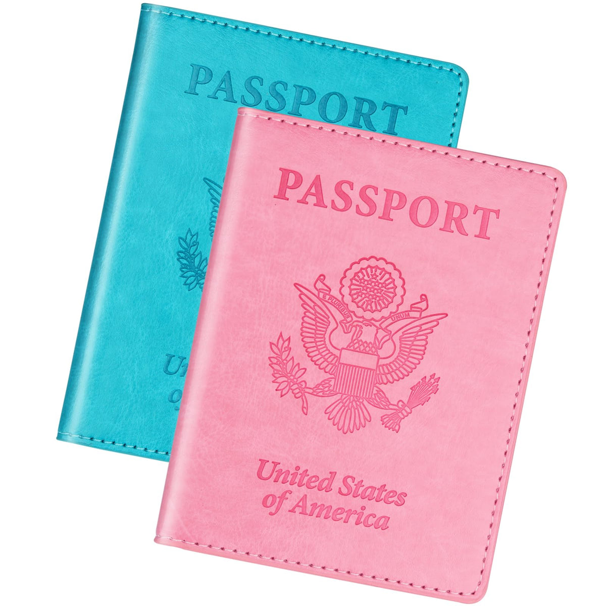 Herain Passport Holder for Travel Essentials, 2 Pcs Passport Holder Cover Wallet Case Travel Gifts Women Men Family, RFID Passports Book Card Holders Travels Cruise Accessories Must Haves