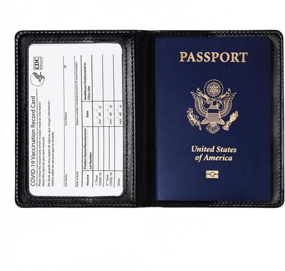 2 Pcs Passport Holders，Ultra Slim Passport Wallet for Travel Essentials