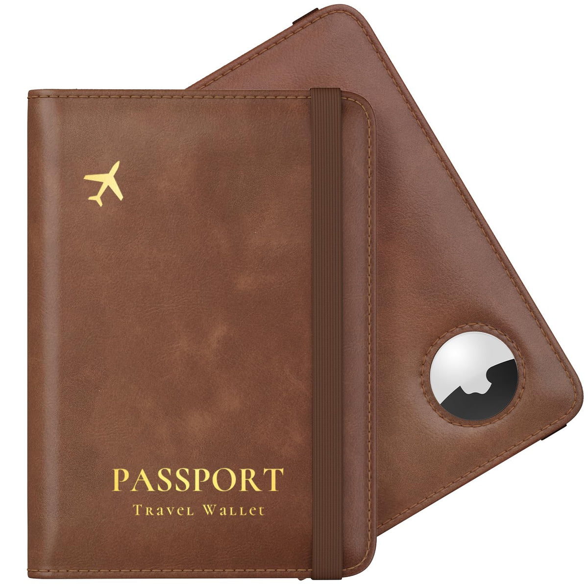Stouchi Passport Holder with AirTag – Slim RFID Travel Wallet