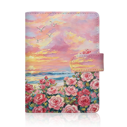 Passport Holder for Travel - Flowers Black Cat Passports Cover Wallet Case for Travel, PU Leather, RFID Passport Holder for Women Men, Passports Book Holders with Magnetic Closure