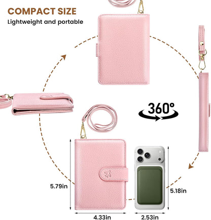 Passport Holder for Travel, Passport Wallet with Neck Strap RFID Blocking, Passport Book Cover Case with Card Slots, Travel Gifts for Women Men