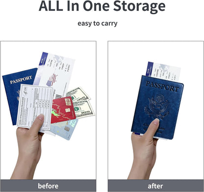 Passport Holder Wallet Cover Case RFID Blocking Slot Travel Accessories