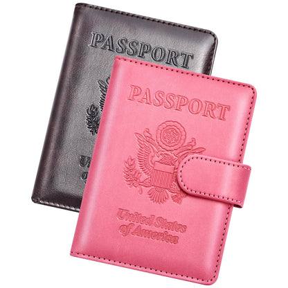Herain Passport Holder for Travel Essentials, 2 Pcs Passport Holder Cover Wallet Case Travel Gifts Women Men Family, RFID Passports Book Card Holders Travels Cruise Accessories Must Haves