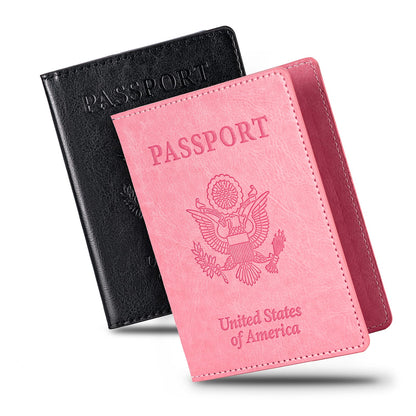 2 Pcs Passport Holders，Ultra Slim Passport Wallet for Travel Essentials