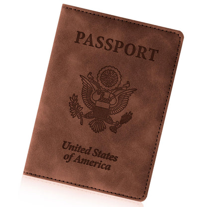 Passport Holder for Travel Essentials, RFID Blocking Passport Cover Wallet Card Case for Women and Men, PU Leather, Black