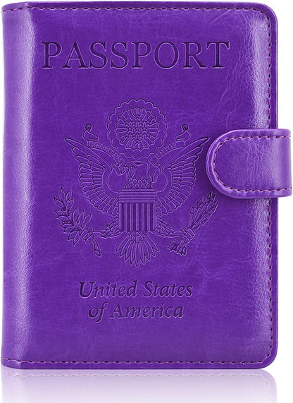 Passport Holder Cover, ACdream Protective Premium Leather RFID Blocking Wallet Travel Case for Passport/Credit Card/Air Ticket,