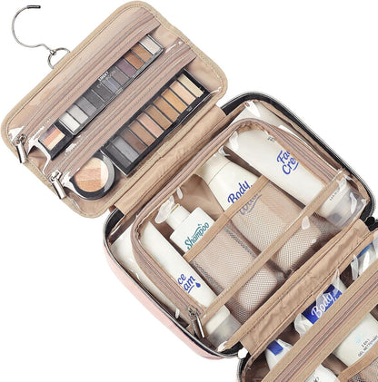 NISHEL Travel Toiletry Bag for women, Portable Hanging makeup Organizer