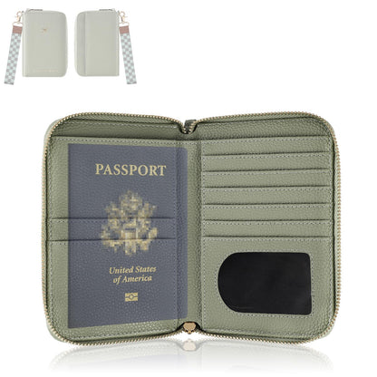 RFID Passport Wallet for Women, Passport Holder for Travel, Green