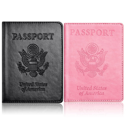 Eoehro Passport Holder for Travel Essentials-2Pack, Passport Wallet Cover Case for Travel Must Haves Accessories,Passport Book Holders for Women and Men