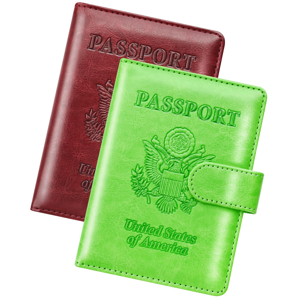 Herain Passport Holder for Travel Essentials, 2 Pcs Passport Holder Cover Wallet Case Travel Gifts Women Men Family, RFID Passports Book Card Holders Travels Cruise Accessories Must Haves