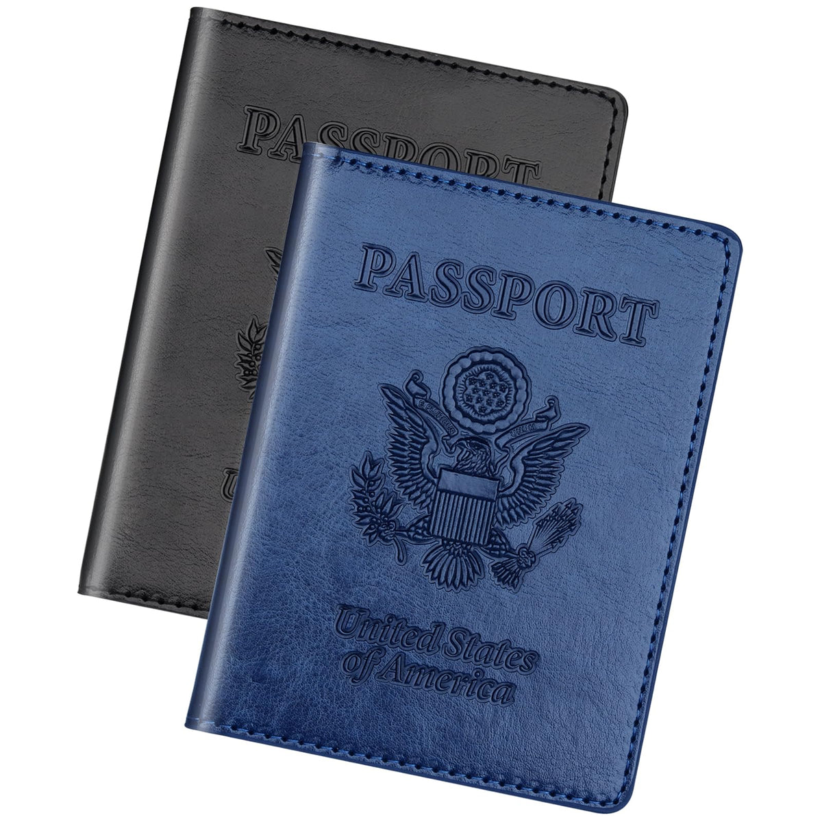 Herain Passport Holder for Travel Essentials, 2 Pcs Passport Holder Cover Wallet Case Travel Gifts Women Men Family, RFID Passports Book Card Holders Travels Cruise Accessories Must Haves