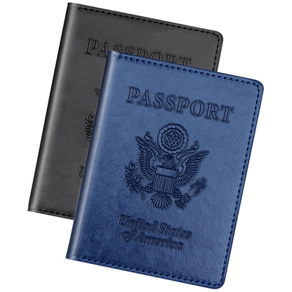 Herain Passport Holder for Travel Essentials, 2 Pcs Passport Holder Cover Wallet Case Travel Gifts Women Men Family, RFID Passports Book Card Holders Travels Cruise Accessories Must Haves